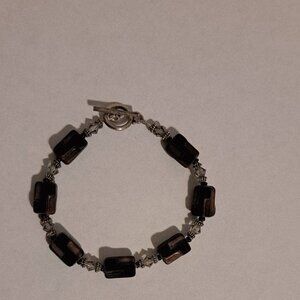 Sterling Silver Crystal Bracelet 7 1/2 Inch